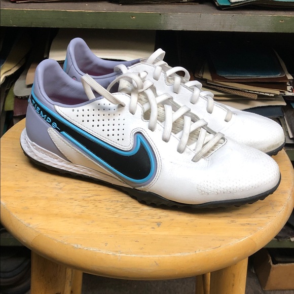 Nike Shoes - Nike White Black Teal Accent Low-Profile Trainers indoor soccer